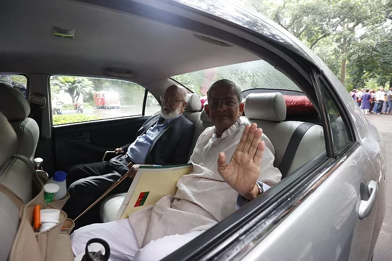 BNP Secretary General Mirza Fakhrul Islam Alamgir leads the party delegation in the meeting with the Chief Advisor of the interim government Dr. Muhammad Yunus at his official residence, state guest house Jamuna, on 12 August 2024